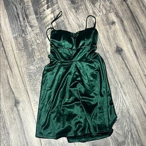 NWT Windsor Green Satin Mini Dress
